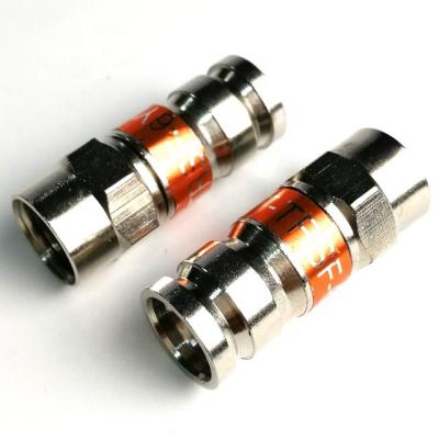 China Universal Brass Satellite Cable RG6 Coaxial Compression F Connector Locking Fittings for sale