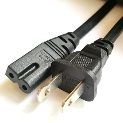 China Industrial High Quality 2pin USA AC Wall Power Cord Cable With Polarity for sale