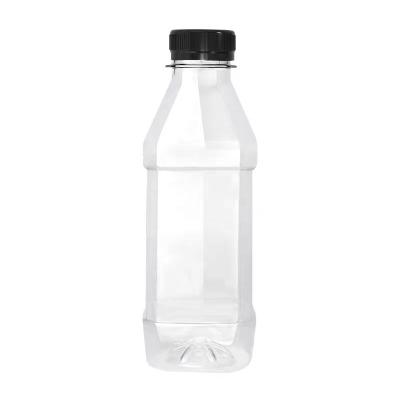 China Transparent Empty Square Shape Milk Tea Liquid Low Cost Storage 4 Ounce Tea Bottles Juice Bottles Stock Available Chinese for sale