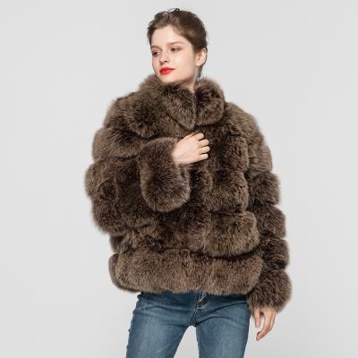 China Real Anti-wrinkle Fox Fur Coat Women Wholesale Luxury Fur Coat Jacket Ladies Winter Overcoat for sale