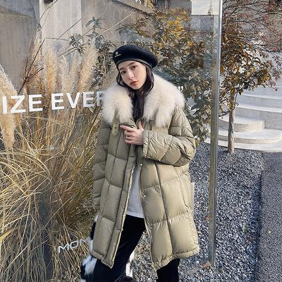 China Latest Viable Fashion WLYWEND Goose Down Suit Winter Long Down Coat Womens With Fox Fur Sailor Collar for sale