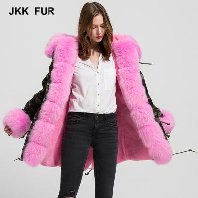 China New Arrival Real Fox Fur Hooded Coat Camouflage Parka Anti-shrink Jacket Winter Good Quality Thick Warm Overcoat for sale