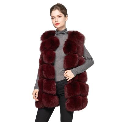 China 2021 Latest Sustainable Design Real Fur Vest Winter Womens Real Fox Warm Fur Vests for sale