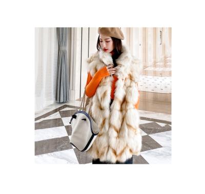 China Luxury Windproof Women's Fur Vests Fashion Fluffy Vest Real Fox Fur Waistcoat S7871 for sale