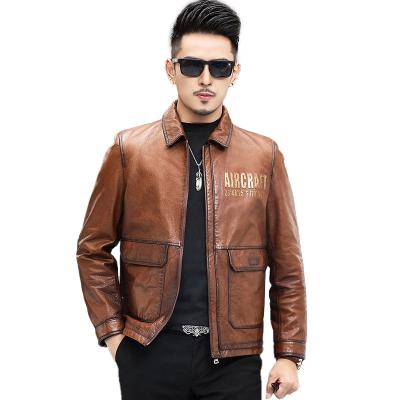 China 2021 hot sale new high quality punk collar men motorcycle Cattlehide QUICK DRY real leather jackets for sale