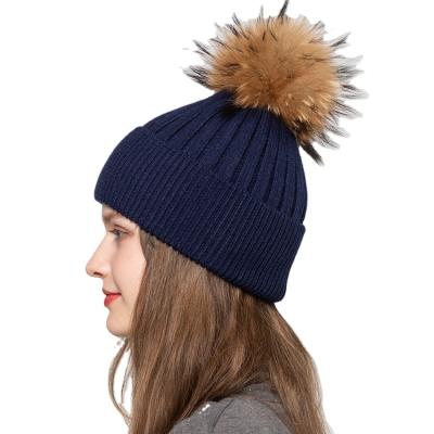 China 2021 Hot Sale Fashion COMMON Women's Beanie Fur Pom Pom Hat Angora Hats for sale