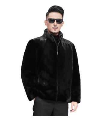 China New Black QUICK DRY Real Mink Fur Bomber Jacket Men High Quality Mink Coat Stylish 2022 Spring Fashion Gentleman for sale