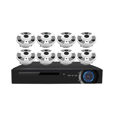 China Metal 8MP 4K 360 Degree Fisheye PoE IP Security NVR Camera Kit 4CH 8CH Onvif P2P Video Surveillance System NVR Set for sale