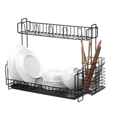 Chine Lightweight And Stable China Dish Drying Rack 2 Tier Stainless Steel Large Dish Drainer Easy Install Metal Dish Dryer Kitchen Sink Shelf Storage Rack à vendre