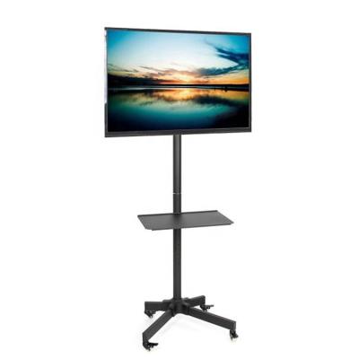 China Portable Desks Monitor Rolling TV Display Stand With Keyboard Shelf And Locking Wheels for sale