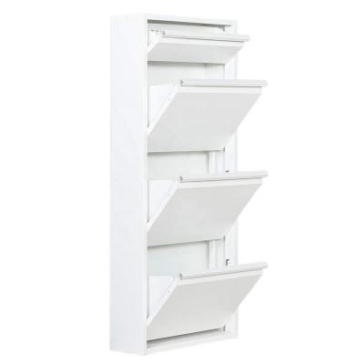 China Modern Multi-Tiered Metal Shoe Rack Shoe Rack Shoe Store Furniture Storage Organizer with Extra Top Drawer for Accessories, White Te koop