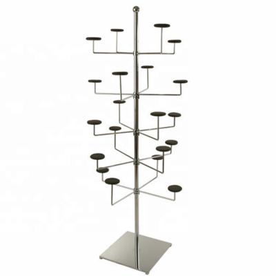 Chine Multi-Tiered Adjusted Height Hat Rotating Display Rack Stands 20 Chrome Finish Rotating Hat Rack Hat Display Rack, 17