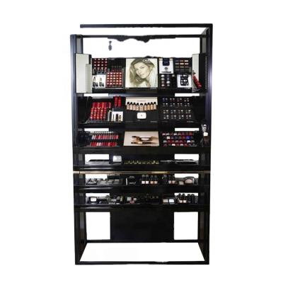 China Display Different Kinds Of Top Grade Customized Cosmetic Metal Floor Display Stand Cosmetic Display Cabinet for sale