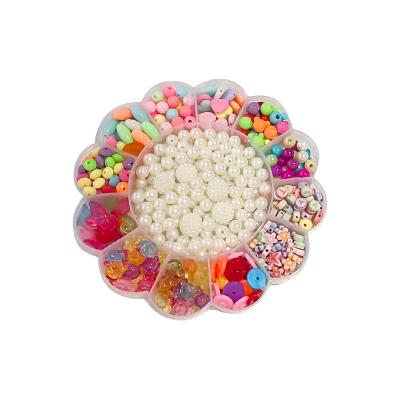 China New 13 Grids Children's DIY Beaded Toys Handmade Acrylic Beaded Bracelet Girl Necklace Beaded Material RS-009 for sale