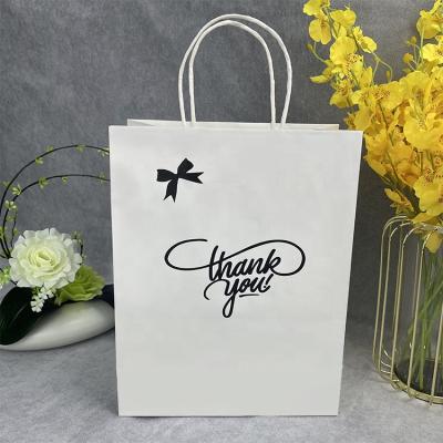 China Recycled Custom Paper Gift Bag Logo Print Wholesale Grocery White Brown Packaging Materials With Handle Industrial Item Outer Packaging for sale