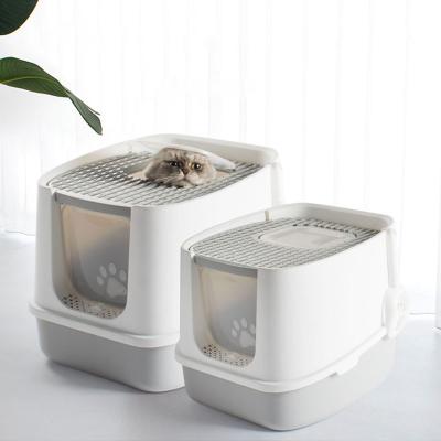 China Wholesale Caja De Arena Para Gato Enclosed Automatic Cat Litter Box Toilet Self Cleaning Viable Furniture for sale