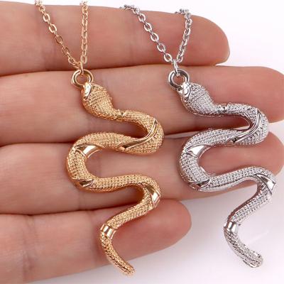 China FINETOO 2021 FASHIONABLE Chains 18K Gold Plated Statement Jewelry Snake Pendant Necklaces for sale