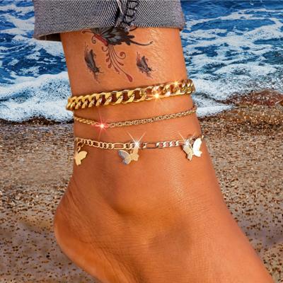 China CLASSIC Vintage Summer Beach Anklet Fashion Multilayer Butterfly Anklets Foot Jewelry Accessories For Women for sale