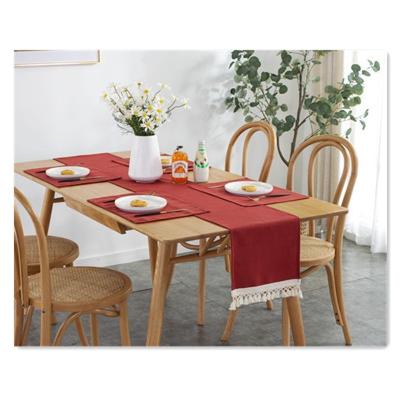 China Red Beautiful Table Runner Decoration Holiday Table Cloth Decoration Table Runner for sale