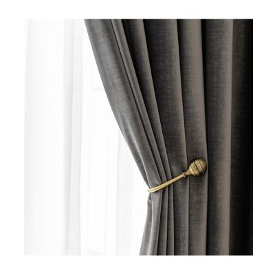 China Cheap modern embossed velvet curtain nordic gray curtain fabric for sale