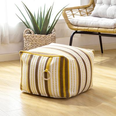 China Wholesale OEM/ODM Square Ottoman Footstool Pouf Cover Pouf Bohemian Ottoman Stool for sale