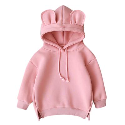 China Beautiful Breathable Long Sleeve Pullover Baby Boy Simple Fleece Kid Hoodie Pink 100% Cotton for sale