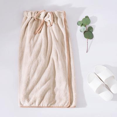 China QUICK-DRY High quality elastic not easy falling wavy edging bow removable wrap breast bath towel for sale