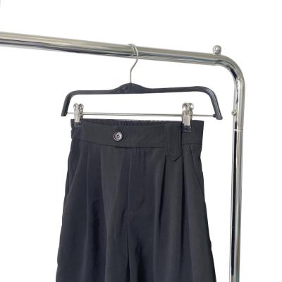 China 2022 Best Selling Durable Products In USA Amazon Pant Hangers For Wal-Mart Plastic Trouser Hanger With Fabrics Locking Bar for sale