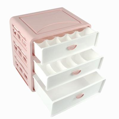 China Folding 3 Layer Underwear Storage Box Household Panties Jars Drawer Box Storage Folding Wardrobe Storage Box Stackable Plastic for sale