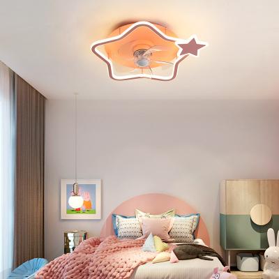 China Modern Creative Simplicity Fan Bedroom Star Cartoon Light Kids Room Boys And Girls Ceiling Lamp for sale