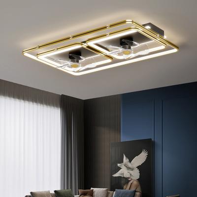 China New modern luxury ultra-thin ceiling fan lamp household living room bedroom lamp fan suction dining room with suction fan lamp for sale