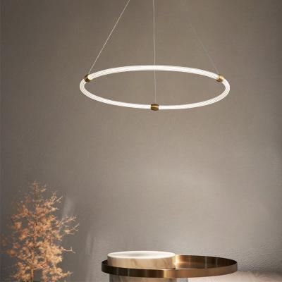 China Modern Decorate Bedroom Living Room Dining Room Ring Modern Certified Copper Acrylic Chandelier for sale