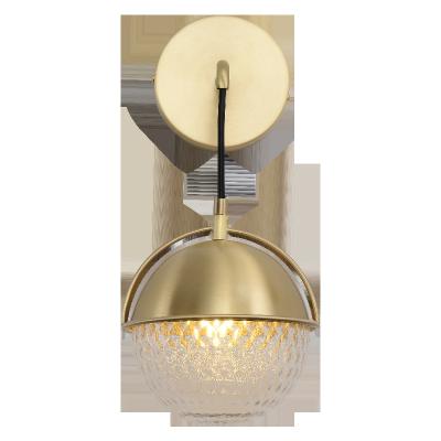 China Google s LED Modern Bedroom Living Room Dining Room Certified Copper Glass Wall Lamp for sale