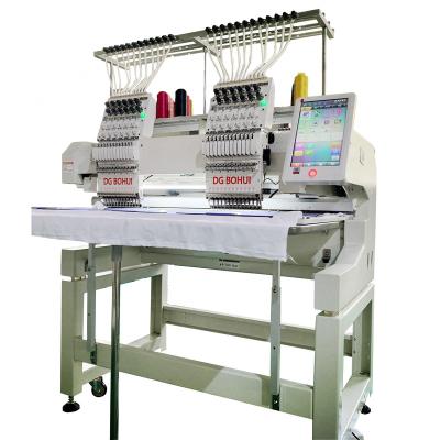 China Computer Controlled Machine 2 Heads Advertising Company Embroidery Package Startup Double Heads Embroidery Machine With Software And Threads for sale