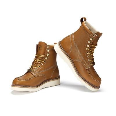 China RockRooster Waterproof Factory Mens Fashion Wedge Work Boots Whip High Top Work Boots Shoes for sale