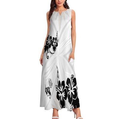 China New Fashion Plus Size Dress Women's Summer Hawaii Print Polynesian Island Dress Custom Made Sleeveless Anti-Static Clothing for sale