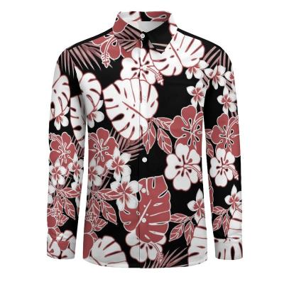 China Anti-pilling Customize Custom Shirt Printing Big Size Men's Polynesian Island Shirts Hawaiian Shirt Formal Men for sale