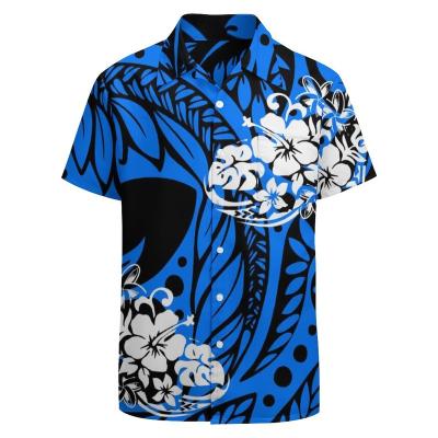 China High Quality Hawaiian Shirt Men Summer Short Sleeve Anti-pilling Tops Samoan Island Polynesian Design Formal Shirts for sale