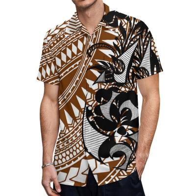 China Custom Made Spring Anti-pilling Size Men Shirt New Fashion Shirt Printing Hawaiian Polynesian Tribal Formal Shirts Men Large for sale