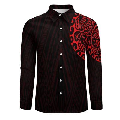 China Wholesale Polynesian Samoan Anti-pilling Tattoo Designs Custom Shirt Mens Shirt Printing Hawaiian Shirt Men for sale