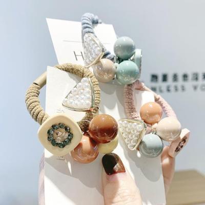 China Top Korean Crystal Hot Selling Simple Hair Ring And Bead Women's Head Rope Hair Accessories for sale