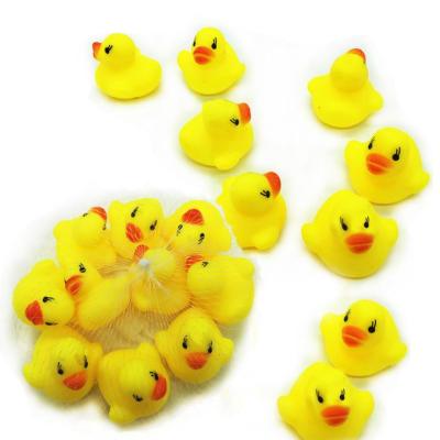 China Small Soft Cute Yellow Pop Duck Baby Bath Toys Floating Rubber Duck Kids Swimming Beach Toys for sale