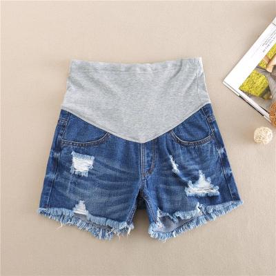 China Viable Korean Maternity Women Clothes Pregnancy Fashion Style Denim Causal Shorts Pants for sale