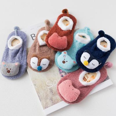 China Antibacterial Winter Girls 3d Cartoon Toddler Slipper Fuzzy Animal Socks for sale