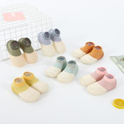 China QUICK DRY baby bumps infant color matching cute kids boys shoes soft soled child floor bumps shoes for sale