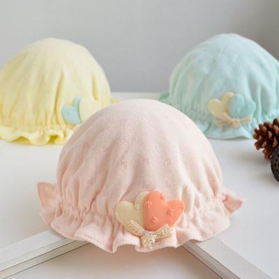 China Adjustable Fetal Princess Hat Baby Girl Lace Hat Autumn/Winter Baby 0-3-6-12 Months Newborn Bucket Hat for sale