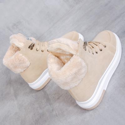 China Wholesale Women High Top Snow Boot Women's Artificial Wool Winter Lace Up Thick Warm Snow Boots for sale