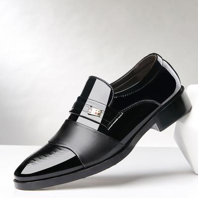 China Large Size Men's Wedding Party PU Business Edge Leather Elegant Slip-On Shoes Wedding Slip-Ons for sale