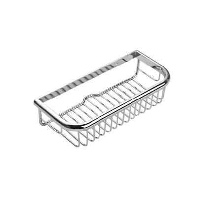 China Wall Mounted Type Wall Hanging Stainless Steel Soap Box Dish Holder Self Organizer Wire Shower Shelf Square Single Layer Basket Drain for sale