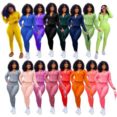 China Breathable Breathable Autumn 2021 Women Clothes Casual Tracksuits Long Sleeve Two Piece Pants Sets Yoga Clothing 2 Piece Set For Women for sale